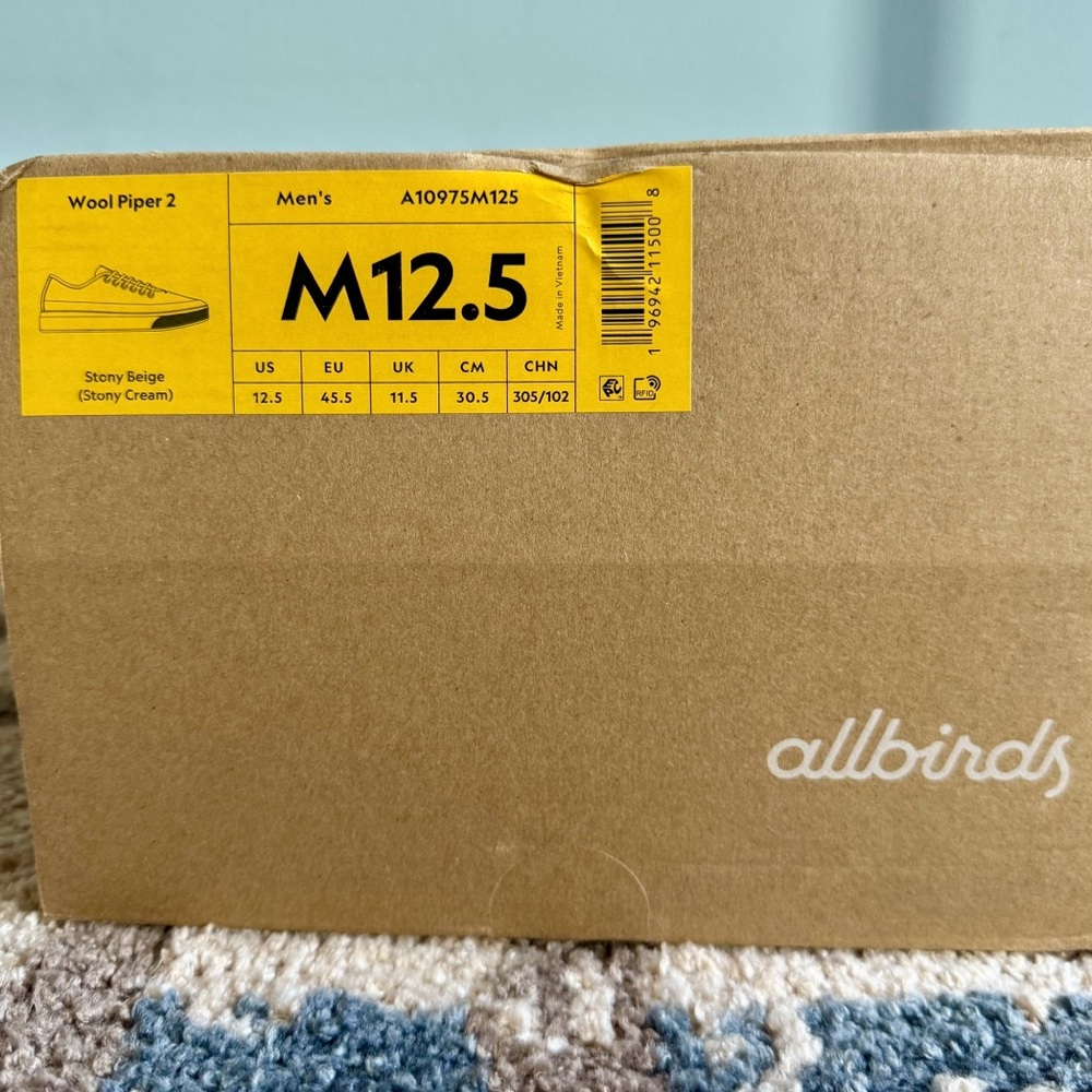 NWT Allbirds Men's Wool Piper Go, Stony Beige Tan | Size Mens 12.5 - Picture 10 of 10